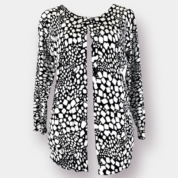 NWT Joseph A. Cardigan Size Small Black White - Picture 1 of 6